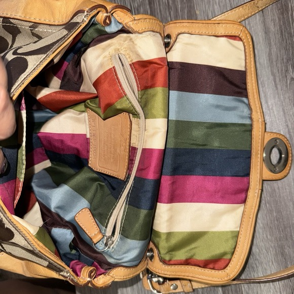 Coach Willis Brown Signature Canvas Tan‎ Leather 65th Anniversary Crossbody Bag! - Picture 6 of 15